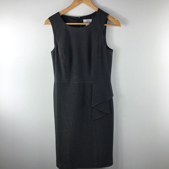 LOFT Dresses & Skirts - LOFT Ann Taylor Gray Textured Career Dress 6